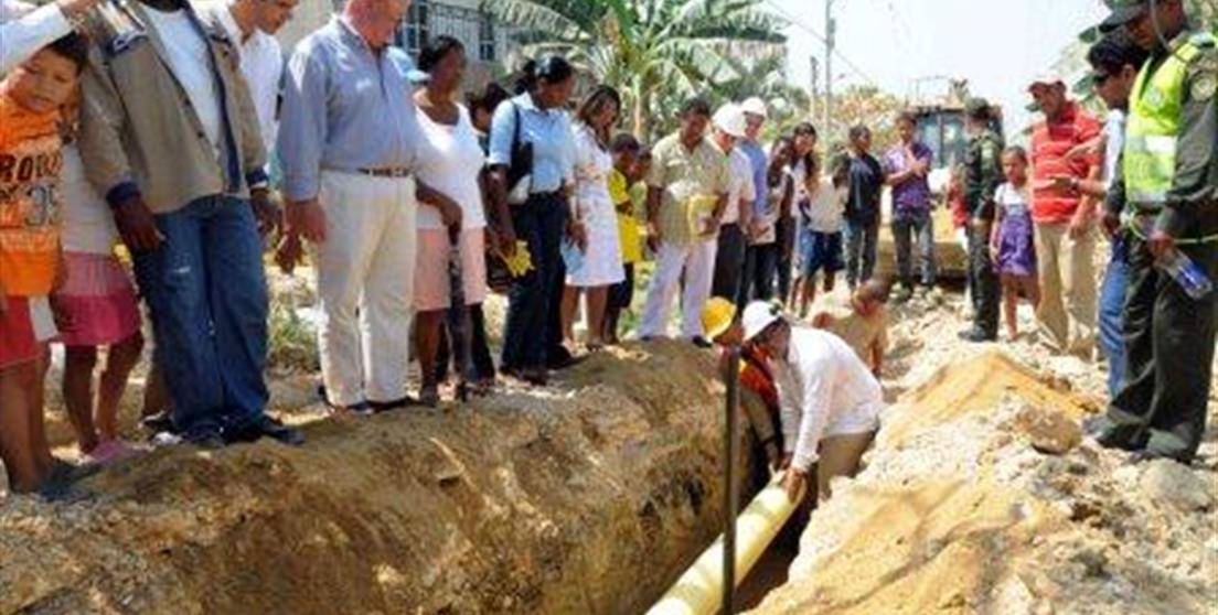 Acto de inauguración PTAR Alcantarillado del Barrio Nelson Mandela de Cartagena de Indias.
